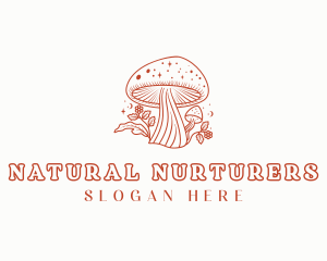 Natural Herbal Mushroom logo design