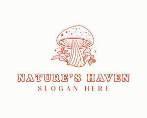 Natural Herbal Mushroom logo design