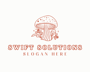 Natural Herbal Mushroom logo design