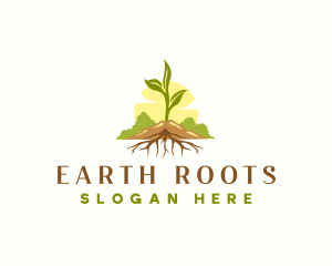 Plant Root Botanical logo design