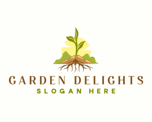 Plant Root Botanical logo design