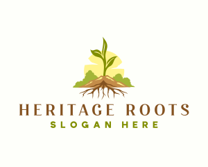 Plant Root Botanical logo design