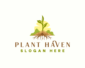 Plant Root Botanical logo design