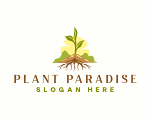 Plant Root Botanical logo design