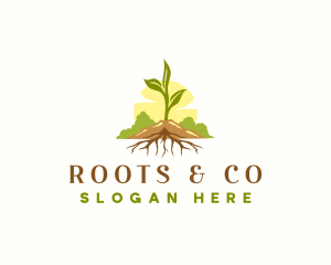 Plant Root Botanical logo design