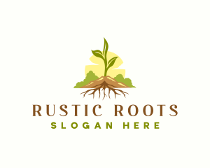 Plant Root Botanical logo design