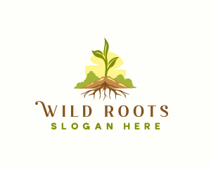 Plant Root Botanical logo design