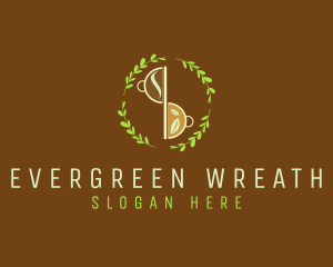 Organic Tea Wreath logo design