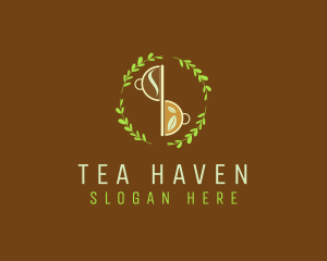 Organic Tea Wreath logo design