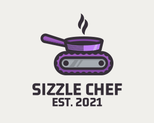 Cooking Pan Machine logo design