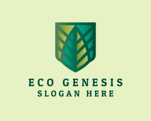 Eco Leaf Shield logo design