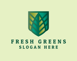 Eco Leaf Shield logo design