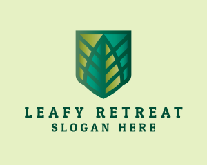 Eco Leaf Shield logo design