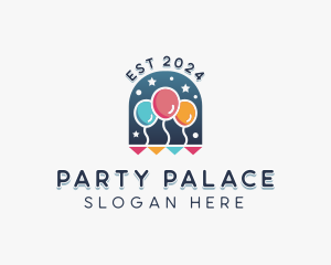 Party Flags Balloons logo design