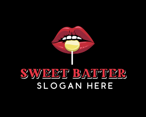 Lips Sweet Candy  logo design