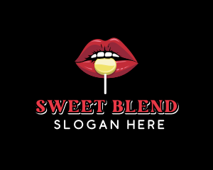 Lips Sweet Candy  logo design