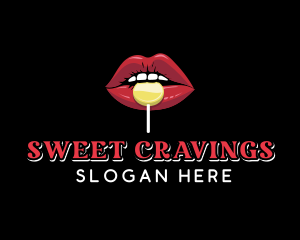 Lips Sweet Candy  logo design