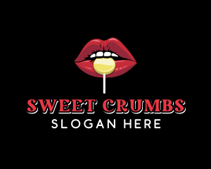 Lips Sweet Candy  logo design