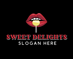 Lips Sweet Candy  logo design