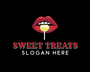 Lips Sweet Candy  logo design