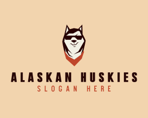 Husky Dog Grooming logo design