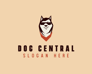 Husky Dog Grooming logo design