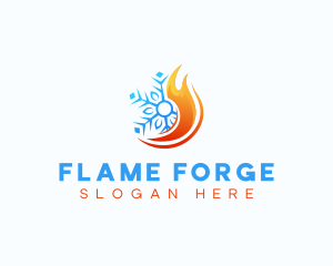 Cooling Fire Ice logo design