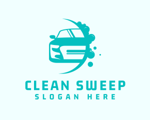 Sedan Car Wash Cleaning logo design