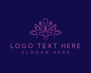 Pure - Lotus Yoga Relaxation logo design