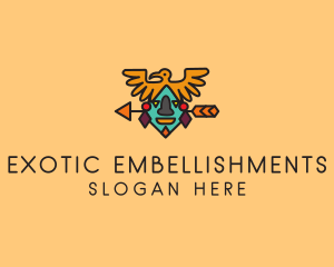 Ancient Mayan Headdress  logo design