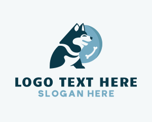 Cute Husky Dog logo