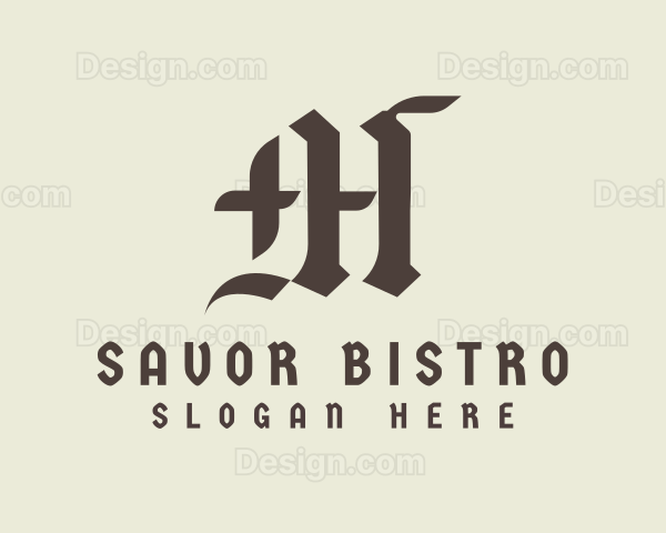 Gothic Typography Letter M Logo