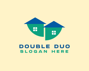 Modern Double House logo design