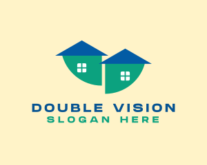 Modern Double House logo design