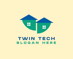 Modern Double House logo design