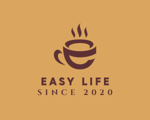 Hot Coffee Letter E  logo design