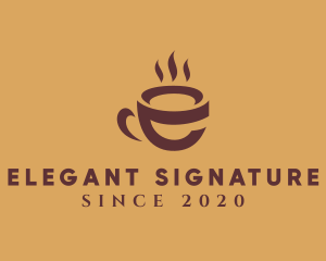 Hot Coffee Letter E  logo design