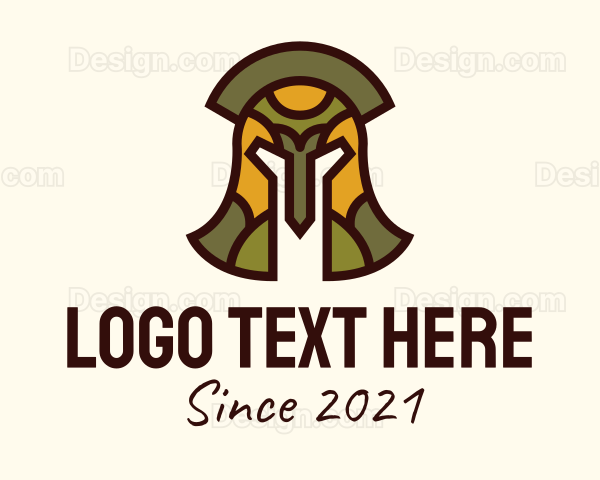 Colorful Gladiator Helmet Logo