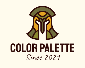 Colorful Gladiator Helmet  logo design