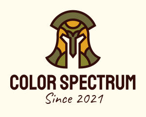 Colorful Gladiator Helmet  logo design