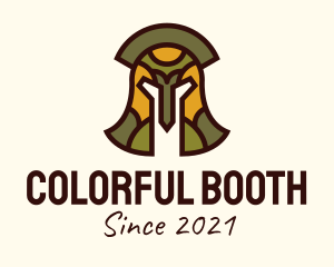 Colorful Gladiator Helmet  logo design