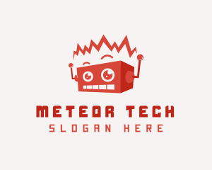 Cartoon Tech Bot logo design