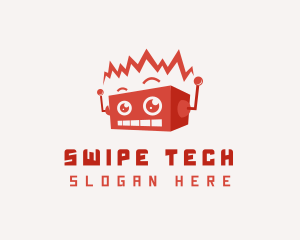 Cartoon Tech Bot logo design