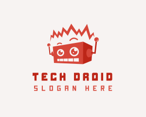 Cartoon Tech Bot logo design