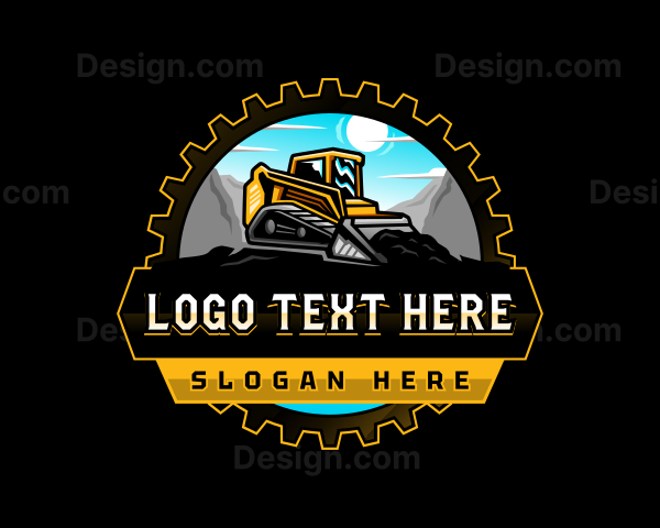 Bulldozer Excavator Skid Steer Logo