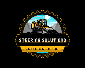 Bulldozer Excavator Skid Steer logo design