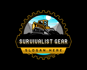 Bulldozer Excavator Skid Steer logo design