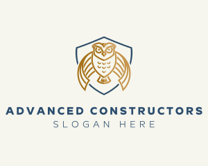 Owl Shield Crest logo design