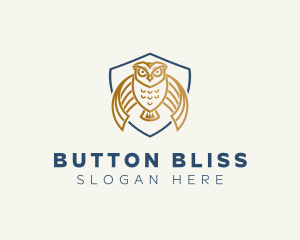 Owl Shield Crest logo design