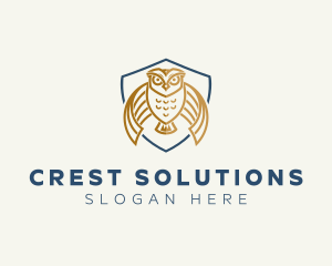 Owl Shield Crest logo design